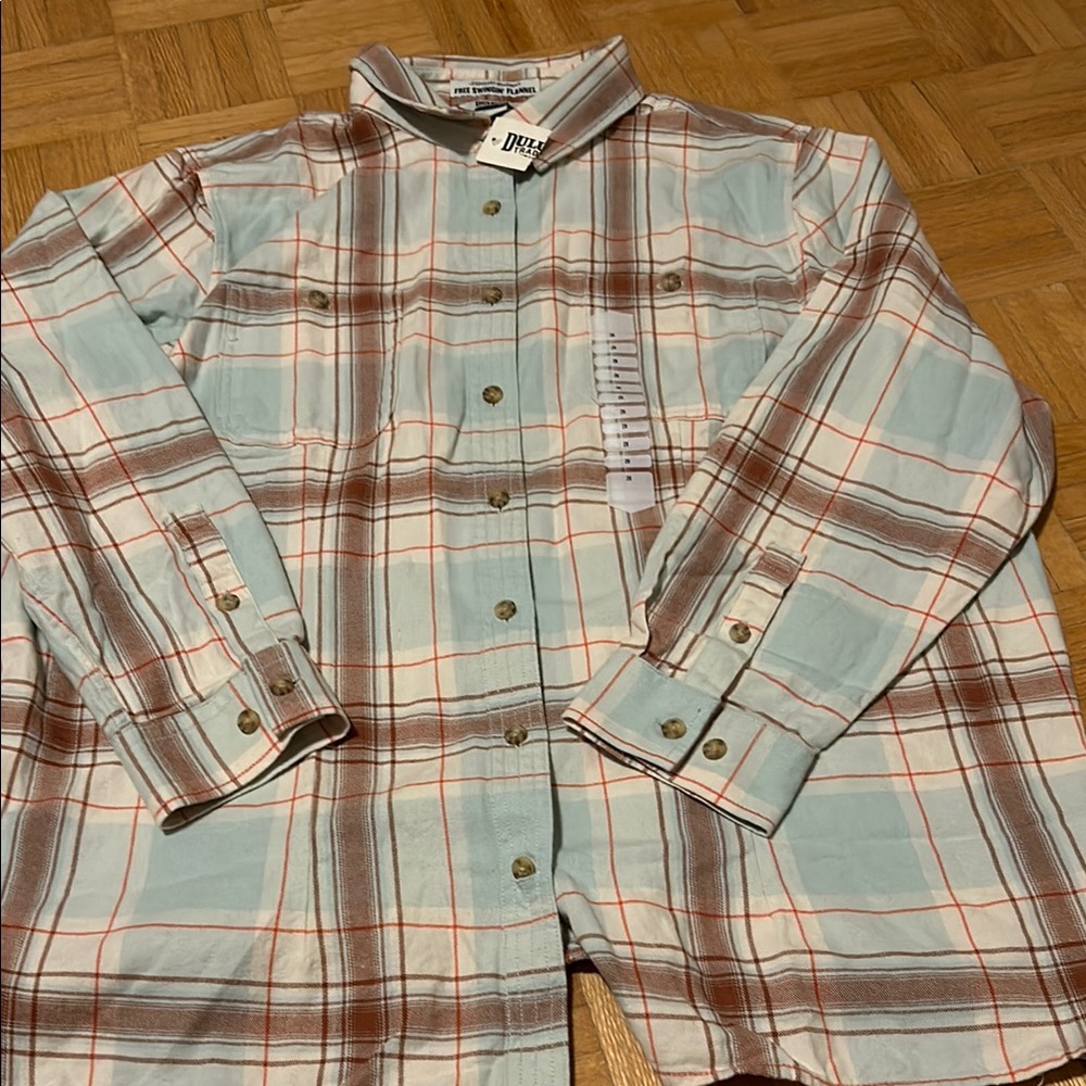 Duluth Trading & Co Plaid Shirt - Blue and Brown